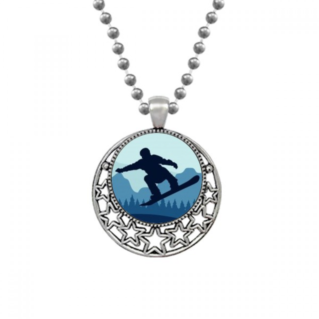 Traje y botas de esquí de invierno deporte patrón Collares Colgante Retro Moon Stars Jewelry Unbranded M