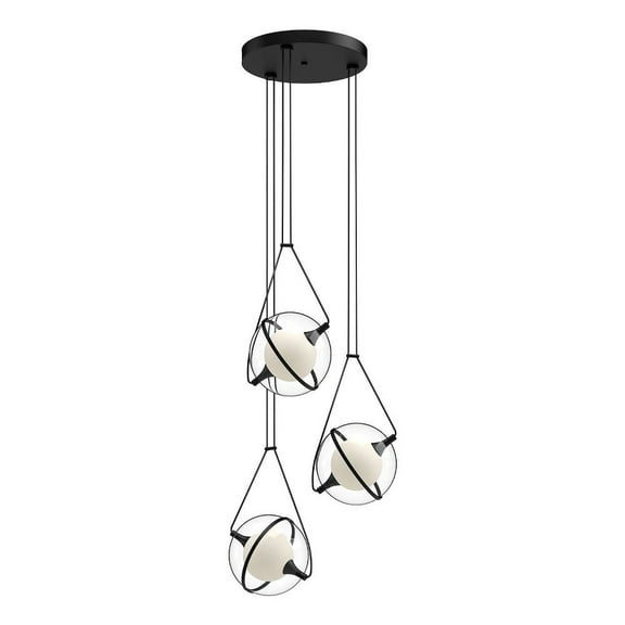 CH76718-BK-Kuzco Lighting-Aries - 29W LED Chandelier-7.88 Inches Tall and 17.63 Inches Wide-Black Finish