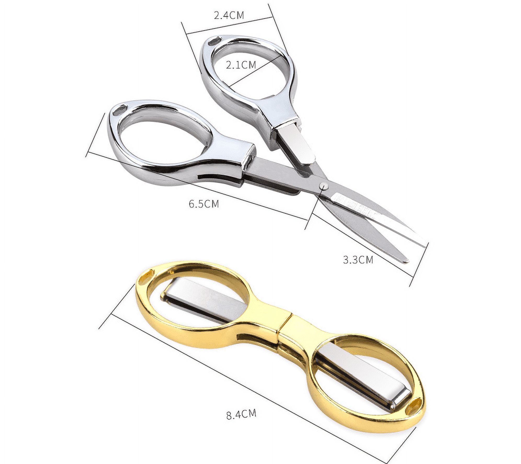 3PCS Folding Scissors, Portable Stainless Steel Travel Scissors