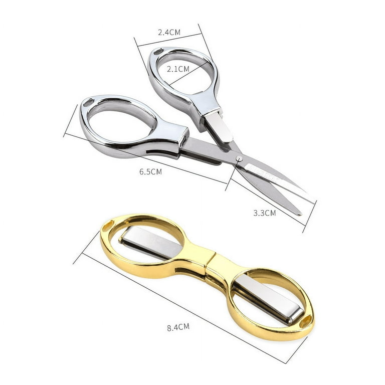 3PCS Folding Scissors, Portable Stainless Steel Travel Scissors