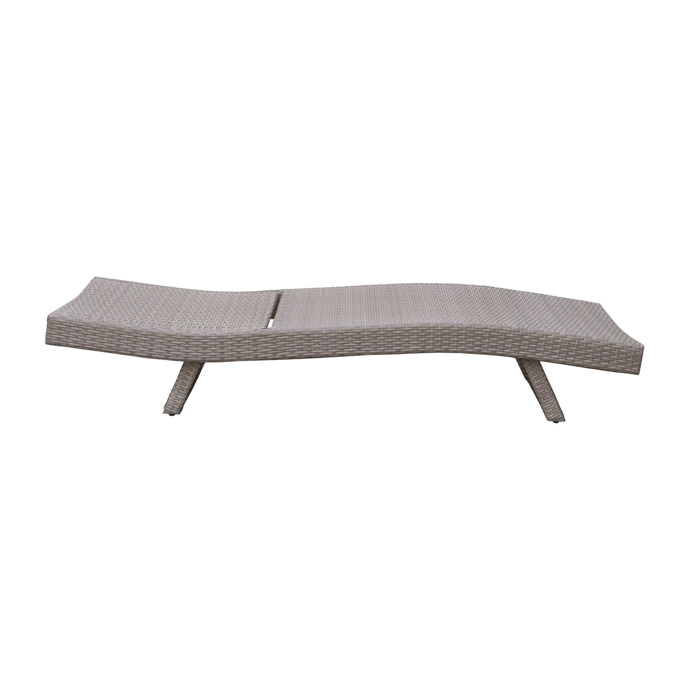 OakvillePark Norvelle Outdoor Chaise Lounger, Set of 2, Gray Aluminum Frame Wicker Patio Recliner