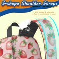 thumbnail image 5 of Strawberry and Leaf Pink Pattern 17" School Backpacks for Teens,Waterproof Oxford Fabric,S-Shape Padded Straps for School,Travel,Hiking,Camping, 5 of 6