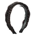 thumbnail image 1 of 1 pieza de 1.65 pulgadas de ancho, cabello sintético, diadema trenzada, aro para el cabello para mujeres y niñas, negro marrón, 1 of 7