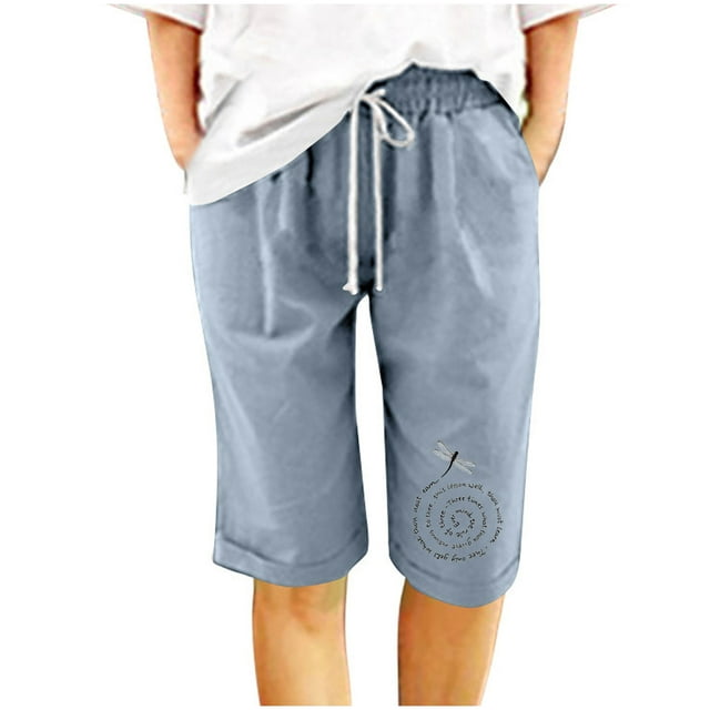Shorts à Taille Élastique pour Femmes Mode Décontractée Shorts Amples Taille Élastique Poche d'Été Shorts Taille Élastique Femmes Taille 16 Shorts Femmes