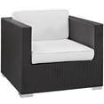 thumbnail image 4 of Modway Convene Wicker Rattan 5-Piece Outdoor Patio Furniture Set in Espresso White, 4 of 8