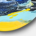 thumbnail image 3 of Designart 'Abstract Marble Composition In Blue and Yellow II' Modern Circle Metal Wall Art 11x11 - Disc of 11, 3 of 5