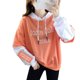 thumbnail image 3 of Sudadera con capucha para mujer, manga larga, parte superior delgada, suelta, patchwork, suéter con capucha, naranja, XXL Methold AP001297-08B, 3 of 7