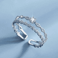 thumbnail image 3 of Anneau en Zircon Micro-set pour Double Couche Créative Réglable pour Butterfl, 3 of 3