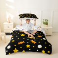 thumbnail image 2 of Homewish Playful Halloween Candy Twin Duvet Cover,Dot Cloud Pattern Twin Bedding,Black Orange Yellow,Halloween Reversible,2pcs,1 Duvet Cover and 1 Pillowcase, 2 of 6