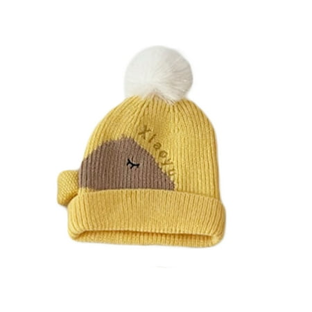 

Luckinbaby Baby Winter Knit Hat Soft Warm Beanie Cap with Whale Pattern Pom