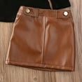 thumbnail image 4 of Toddler Baby Girl Fall Skirt Set Knit Sweater 12M 18M 24M 3Y 4Y 5Y Top Mini Faux Leather Skirt Outfit Fall Winter Fashion Clothes, 4 of 8