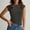 Dark Gray, variant on Women Plus Size Tops Round Neck Backless Solid Color Close-fitting Casual T-shirt White S