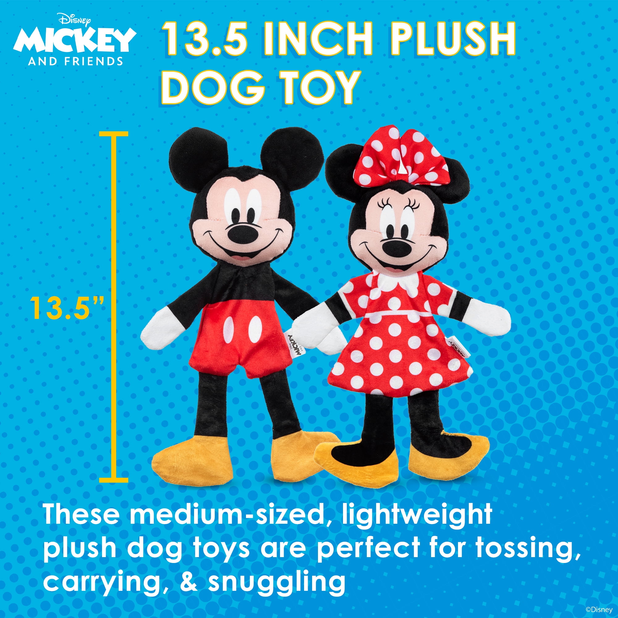 Disney Mickey & Friends Mickey Mouse and Minnie Mouse Plush Stuffed Flat Toy Set 12"