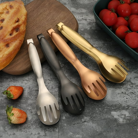 ACDANC Gold Plated Small Serving Tongs,Rust-Proof Mini Stainless Steel Serving Tongs Buffet Clamps for Cake Bread Vegetable Salad Sandwich Pastry,Durable Kitchen Tools
