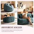 thumbnail image 3 of Homefun 59" Plush Bean Bag Sofa Chair,High Density Foam Filled Lazy Couch, Modern Chenille Floor Lounger with 2 Pillows,Comfy Accent Sofa,Teal Blue, 3 of 8