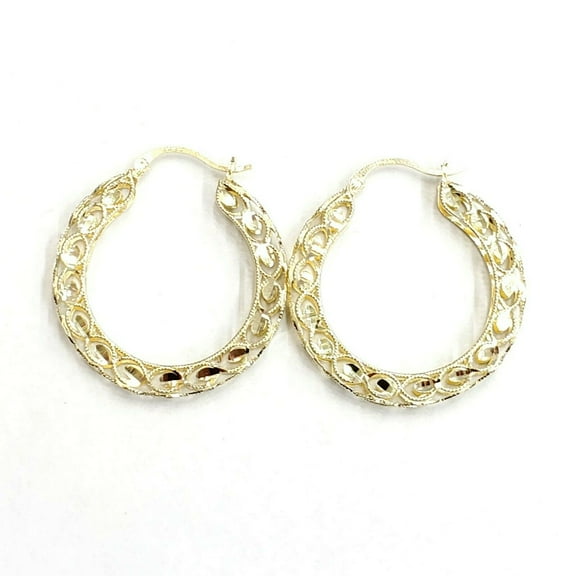 New 10K yellow Gold 1.29" 4mm Turkish hoop Earrings Round fine jewelry 4.9g
