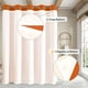 thumbnail image 2 of Cortina de ducha MitoVilla sin ganchos, extra larga, color naranja gofre, 2 of 7