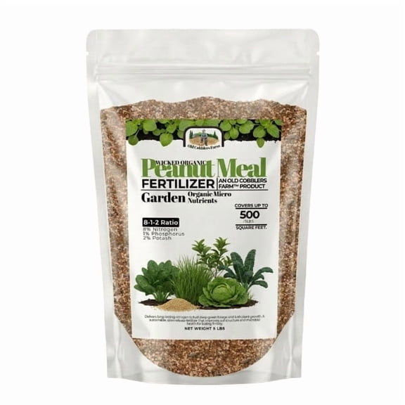 Old Cobblers Farm™ Wicked Organics Peanut Meal (Org.) 8-1-2 – Balanced Plant Nutrition for Steady Growth, Healthier Soil & Stronger Roots – (5 lbs | 10 lbs | 15 lbs | 20 lbs)(5lbs)