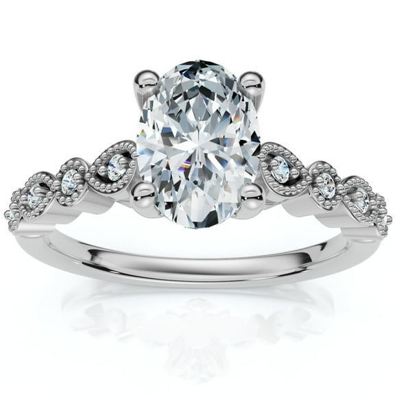 Pompeii 1.10 - 6.10Ct Oval Diamond Engagement Ring 14k Gold Lab Grown (G/H,VS2-SI1)