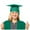 Green, variant on Adult Cap University Graduation Ceremony Tassel Hat Degree Cap Hat