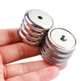 thumbnail image 4 of AmPm Neodymium Round Base Cup Magnet,60LBS Strong Rare Earth Magnets with Heavy Duty Countersunk Hole and Stainless Screws for Refrigerator Magnets,Office,Craft,etc-Dia 0.98 inch-Pack of 12, 4 of 7