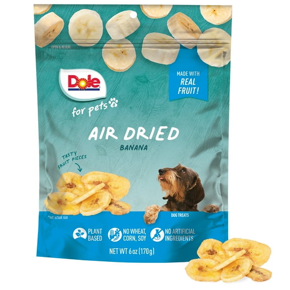 Dole Air Dried Banana Dog Treats, Real Banana is Single Ingredient, No Wheat, Corn or Soy, No Artificial Ingredients, 6oz