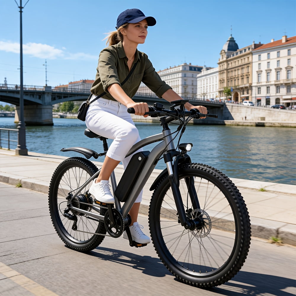 Adult Electric Bicycle, Electric Mountain Bike, 500W-740W(Peak) Motor, 15-20 Mph, Can Travel Over 10-45 Miles On A Single Charge, 48V 10AH/13AH Detachable Battery, Front Fork Suspension