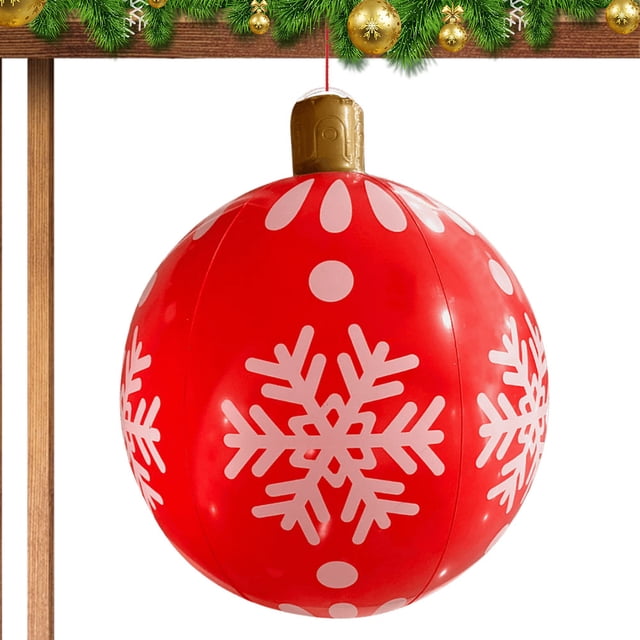 Decoraciones Navideñas para Exteriores Bolas Inflables PVC 24 Pulgadas Fiestas Interiores Y