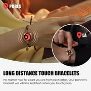 TOTWOO Long Distance Touch Bracelets for Couples, Vibration & Light up for Love Couples Bracelets | Long Distance Relationship Gifts for Girlfriend