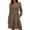 Brown, variant on Tdoqot Womens Cotton Dresses with Pockets- Ruffle Long Sleeve Stretch Casual Midi Dress Spring Dresses Green