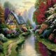 thumbnail image 1 of River House Diamond Painting Kits Full Round Drill Wall Art Decor (B4806) Sywqhk Decoración hogareña, 1 of 9