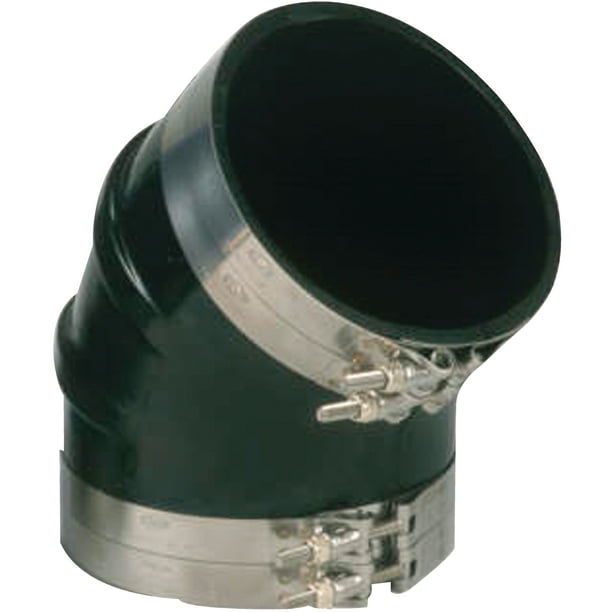 Trident Black Rubber 45 Degree Elbow with TBolt Clamps