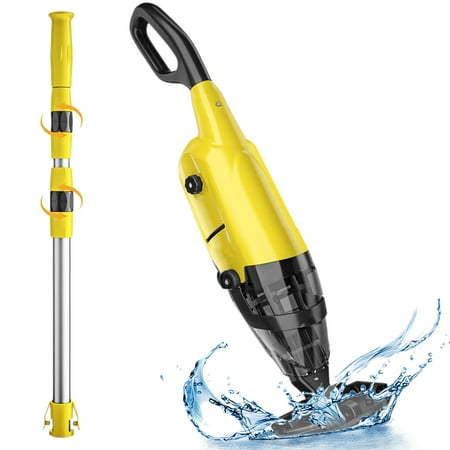 Efurden Cordless Pool Vacuum  Handheld Pool Vacuum with Running Time up to 60-Minutes for Above Ground Pools  Spas and Hot Tubs  Yellow
