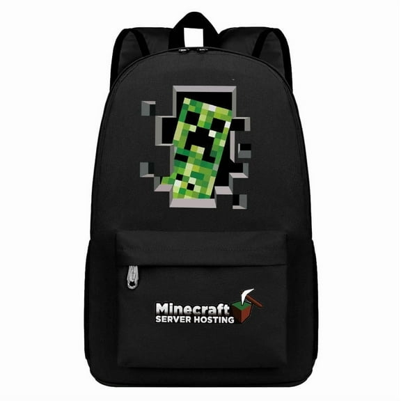 Minecraft Backpack for Students My World Creeper Large Capacity Backpack Enderman Double Shoulder Bag,Black B Style/Classic