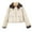 Beige, variant on FDGIU Winter Jackets for Women Insulated Coat Women's Collar Short Down Jacket Women's Winter Leather Jacket Thickened Warm Jacket Jacket