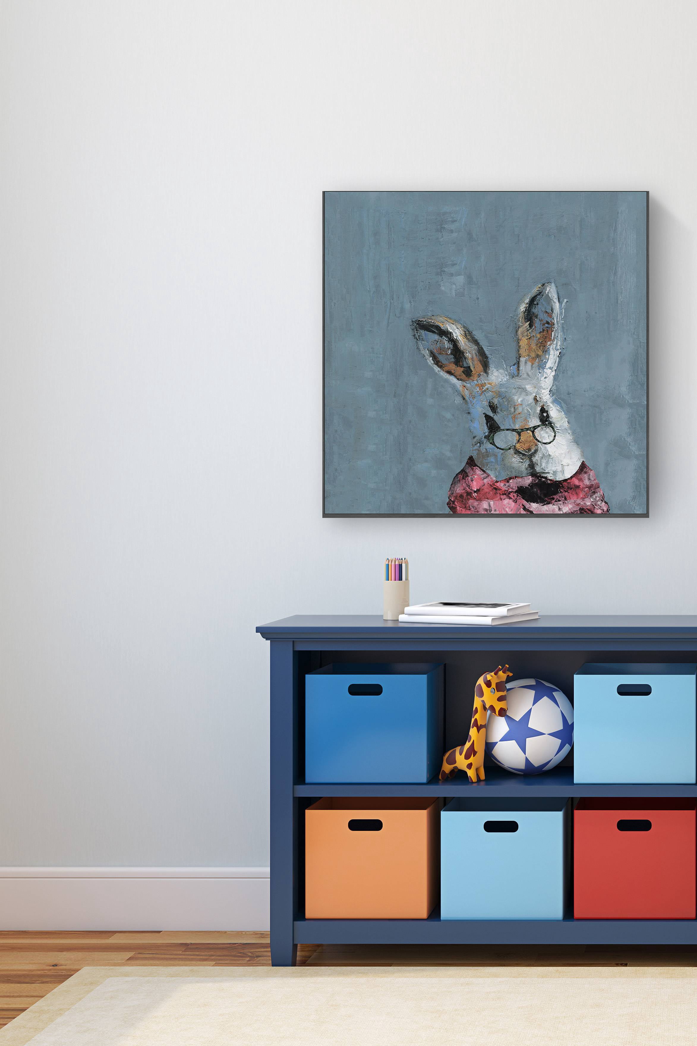 Granny Bunny Floater Framed Painting Print on Canvas
