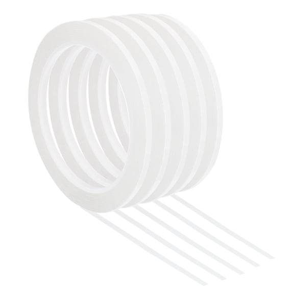 Uxcell 5 Pack Whiteboard Tape, 4mm 0.16 Inch Art Tape Dry Erase Board Pinstripe Thin Tape for Graphic Chart Grid, White