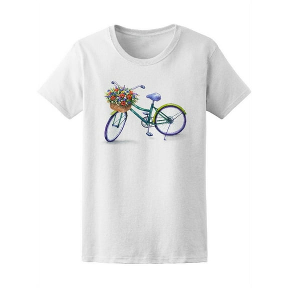 Bicycle With Flower Basket  T-Shirt Women -Image by Shutterstock, Female Medium