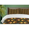 thumbnail image 4 of Ambesonne Cartoon Duvet Cover Sets, Striped Winged Creatures, 2-Queen, Dark Cocoa and Multicolor, 4 of 7