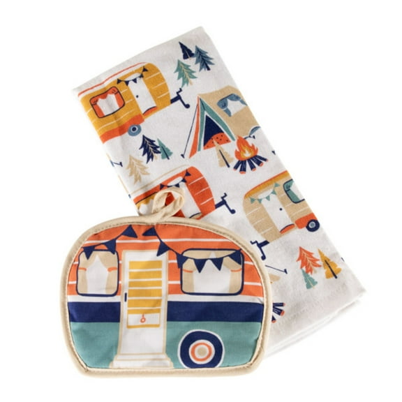 Lippert 2023051697 Kitchen Towel & Potholder Set - Camp Print, 2 Pieces