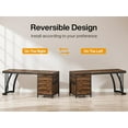 thumbnail image 2 of Tribesigns 59-Inch Computer Desk, Large Desk with Reversible 3-Drawer Cabinet, Industrial Writing Desk Workstation for Home Office, Rustic Brown, 2 of 5