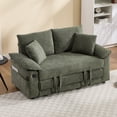 thumbnail image 4 of 58 inch 3-in-1 Upholstered Futon Sofa Convertible Floor Sofa bed,Foldable Tufted Loveseat with Pull Out Sleeper Couch Bed,Folding Mattres Love Seat Daybed W/Side Pockets for Living Room Green, 4 of 4