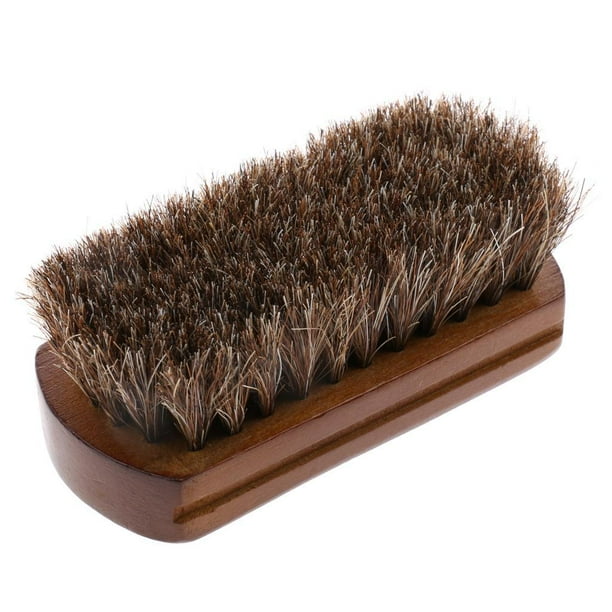 Brosse de nettoyage de bottes de chaussures de crin de cheval avec manche  en bois 