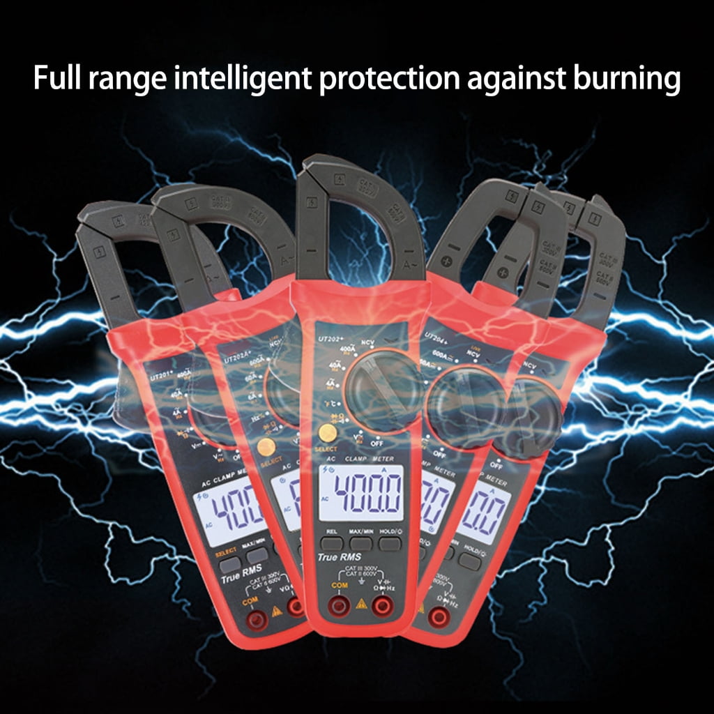 MOMOJIA Multimeter Clamp Meter with Data Hold Backlit Professional Meter Electrician Tool Measuring Diode Resistance Frequency