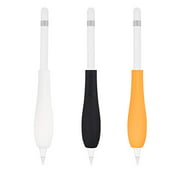 Tranesca Ergonomic Grip Holder for Apple Pencil- (Black+White+Orange - 3 in a Pack) -Must Have Apple Pencil Accessories