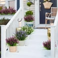thumbnail image 3 of Faux Fall Flowers for Outside,Artificial Plants Outdoor, UV Resistant Faux Monkey Grass Greenery Stems Faux Plastic Flowers Shrubs for Home Weddings Garden Porch Front Patio Office Decor(Orange), 3 of 4