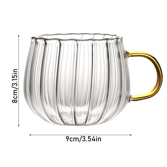 Glass Pumpkin Shaped Cups For Drinking And Tabletop Decor