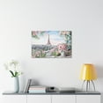 thumbnail image 6 of Paris Roses Pink Eiffel Tower France Canvas Artwork Breathtaking French City for Home Decor Ready to Hang, 6 of 18