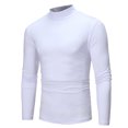 thumbnail image 3 of DODADAWANJ Mock Neck Shirt Men Long Sleeve Slim Fit Tight Thermal T Shirts Solid Color Basics Tops for Men White XL, 3 of 7