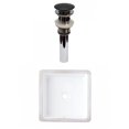 thumbnail image 1 of American Imaginations 16-in. W CUPC Square Bathroom Undermount Sink Set In White - Black Hardware - Overflow Drain Incl. AI-31807, 1 of 7